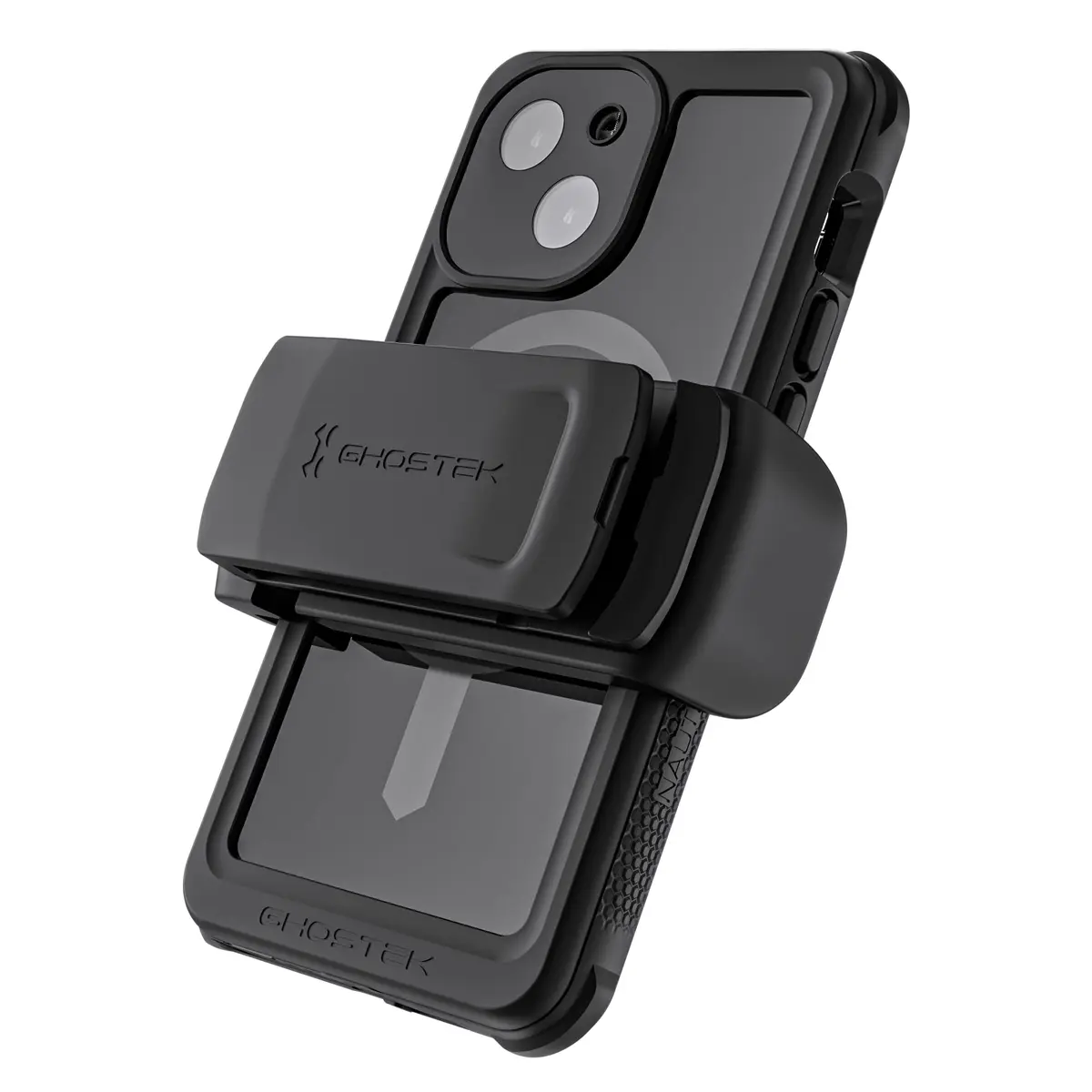 Ghostek Universal Belt Clip Holster with Kickstand & Swivel Mount, Fits Phones up to 3.7" Wide | Black - view 9