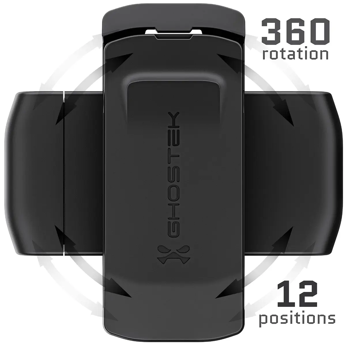 Ghostek Universal Belt Clip Holster with Kickstand & Swivel Mount, Fits Phones up to 3.7" Wide | Black - view 4