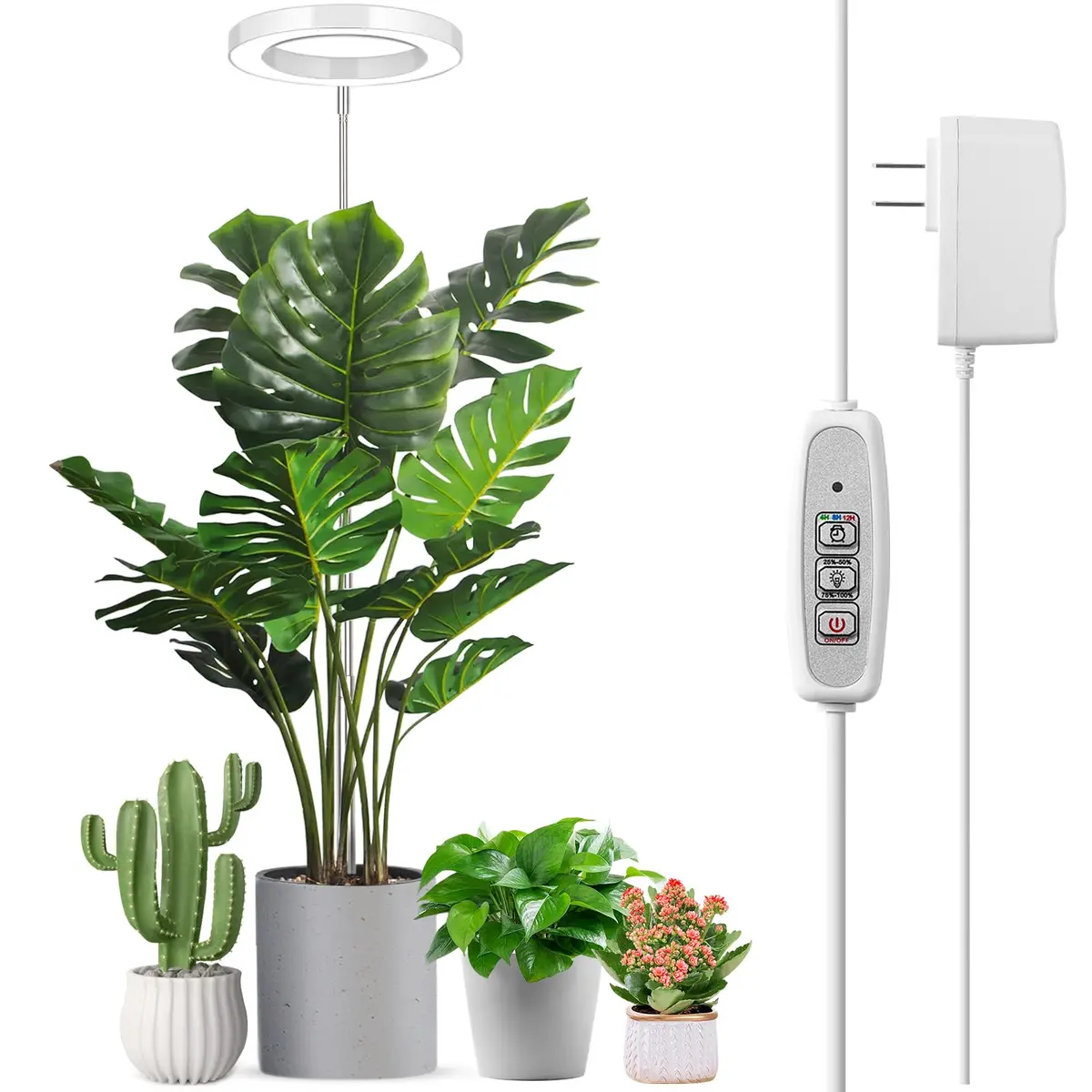 LORDEM Full Spectrum LED Grow Light, 72 LEDs, 4 Brightness Settings | Supports Indoor Plant Growth - main product image