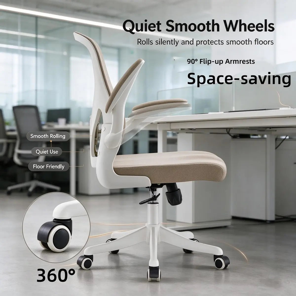 SICHY AGE High Back Mesh Office Chair with Adjustable Lumbar Support & Flip-Up Armrests, 23 in x 29 in x 45 in | Ergonomic Comfort - view 8