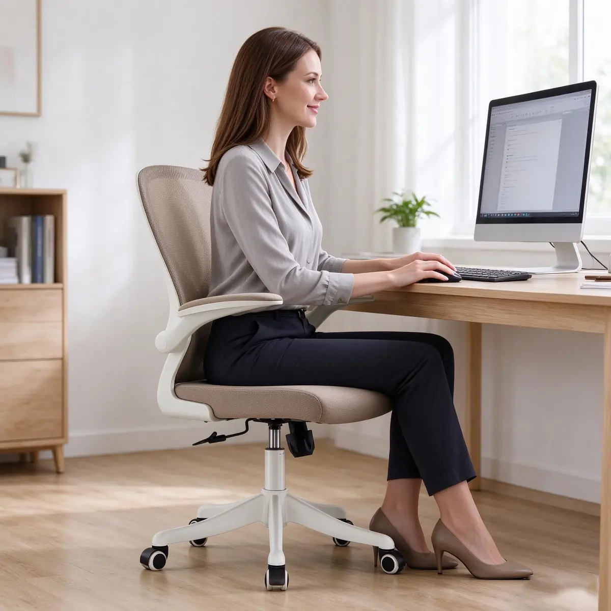 SICHY AGE High Back Mesh Office Chair with Adjustable Lumbar Support & Flip-Up Armrests, 23 in x 29 in x 45 in | Ergonomic Comfort - view 9