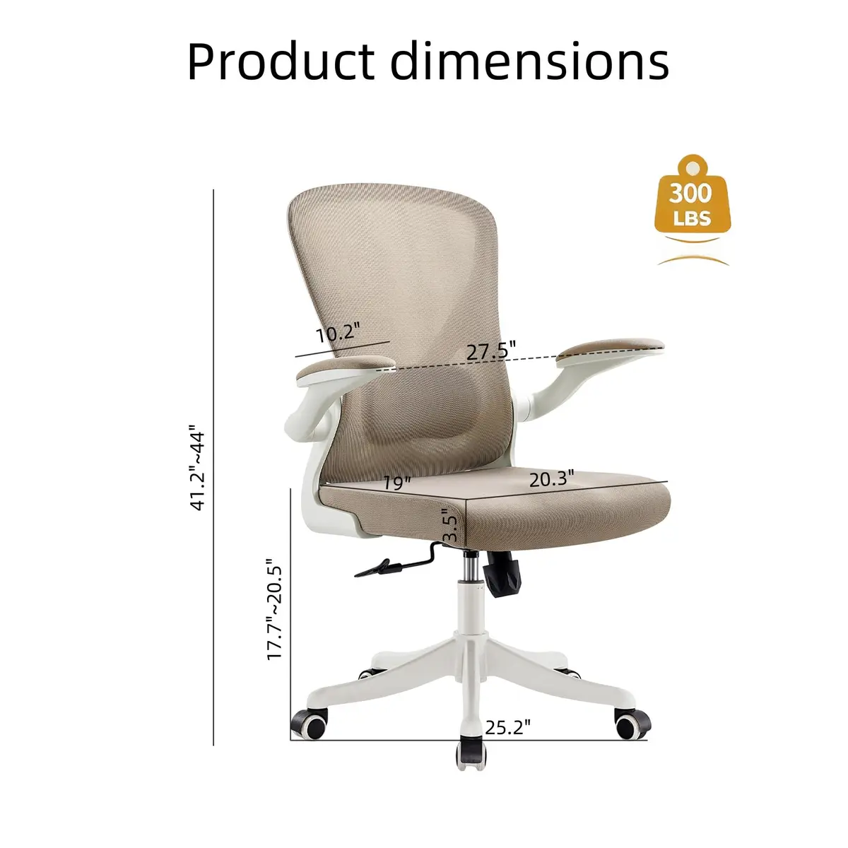 SICHY AGE High Back Mesh Office Chair with Adjustable Lumbar Support & Flip-Up Armrests, 23 in x 29 in x 45 in | Ergonomic Comfort - view 2