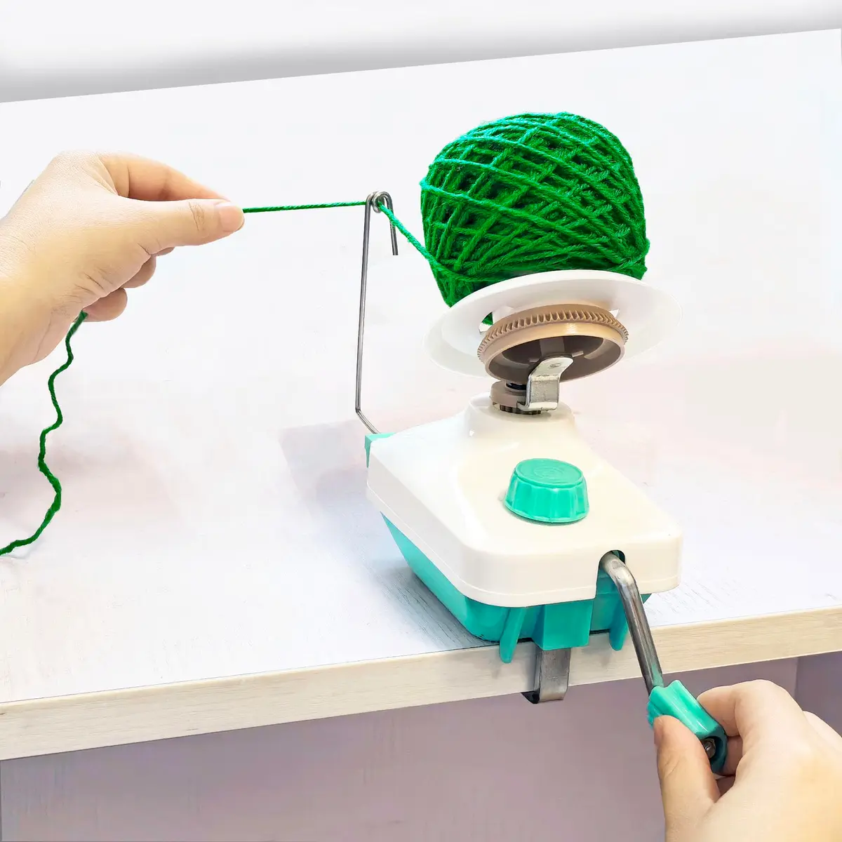 Fokanlo Yarn Ball Winder Machine Green Blue | Hand Operated for Knitting & Crocheting Supplies - view 6