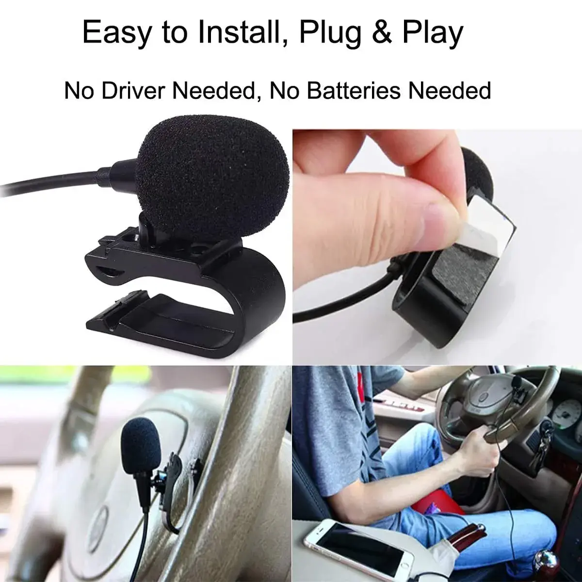 MICMXMO 3.5mm Car Microphone with 3m Cable | Omni-Directional for Clear Hands-Free Calls - view 2
