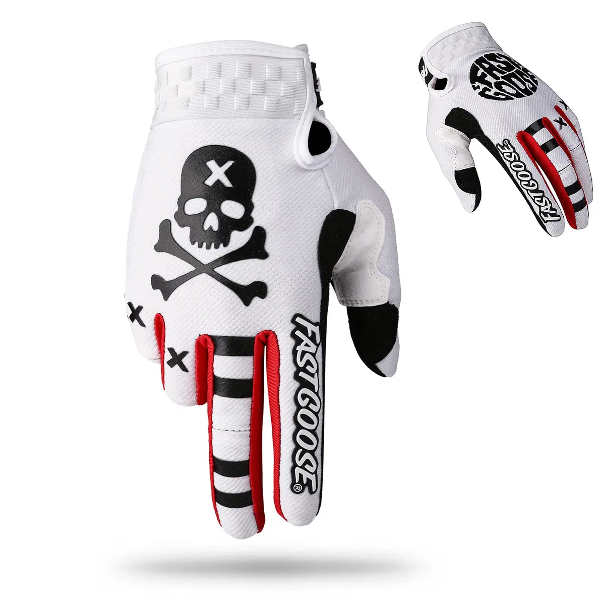 FASTGOOSE Dirt Bike Motorcycle Gloves - Motocross, ATV & Cycling, White, Medium - main product image