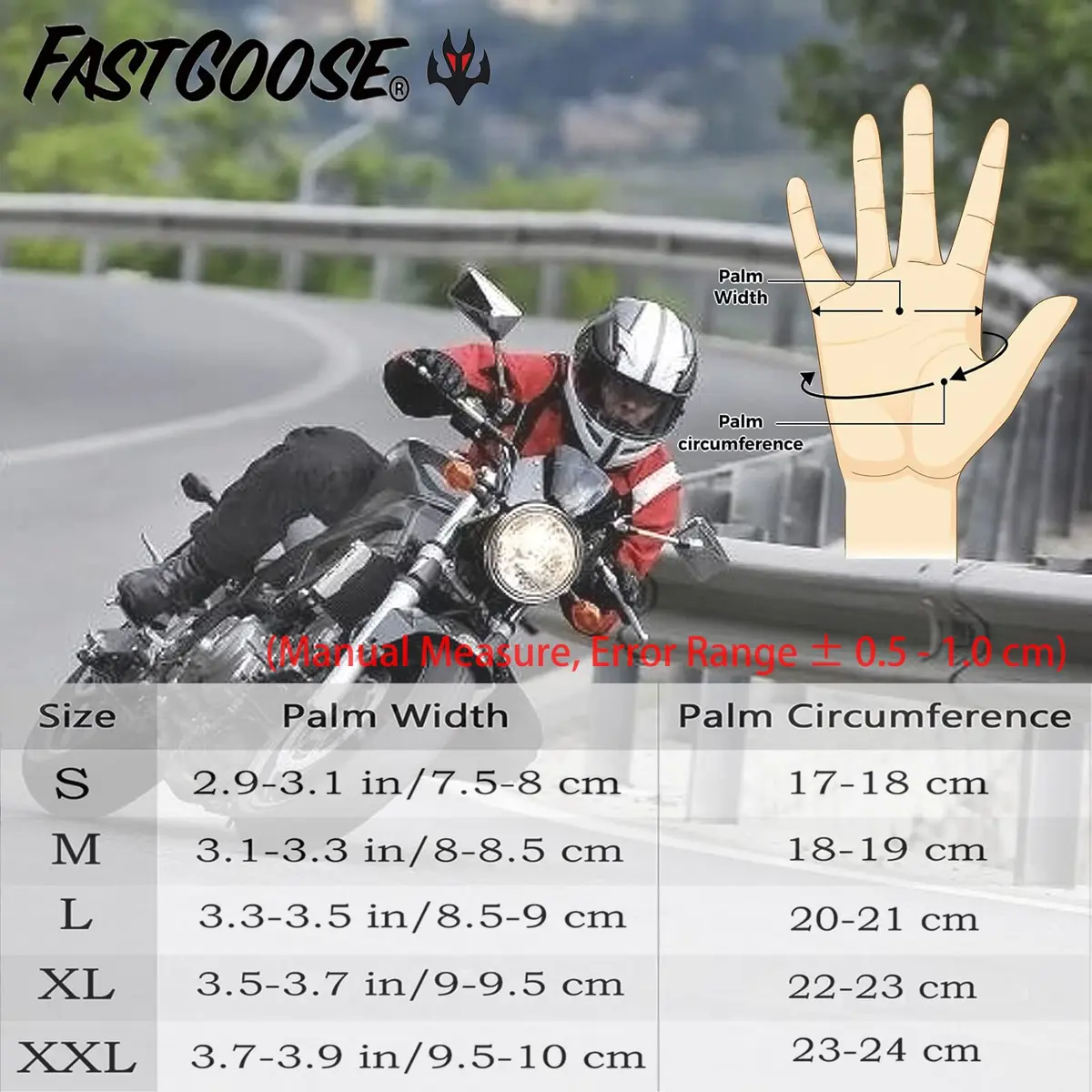 FASTGOOSE Dirt Bike Motorcycle Gloves - Motocross, ATV & Cycling, White, Medium - view 5