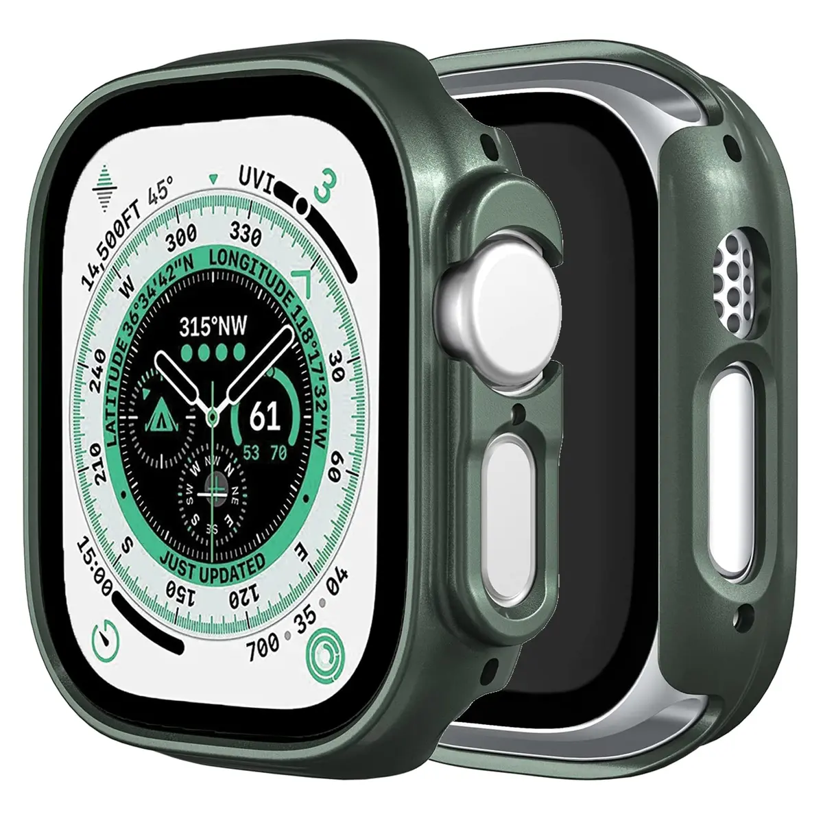 Miimall Apple Watch 49mm Ultra Case | Slim Hard PC Bumper for Ultra 2/3, Green - main product image