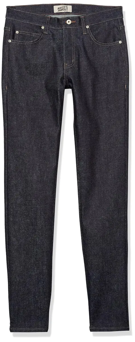 Naked & Famous Denim Super Guy Slim Fit Jeans in Blue Comfort Stretch 32in | Classic Raw Denim Look - main product image