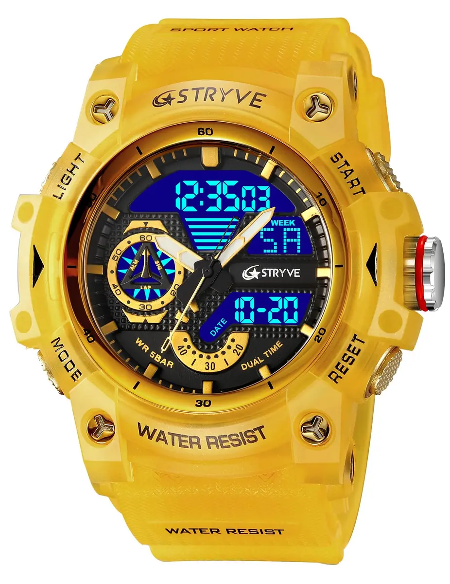 Gosasa Men's Multi-Function Military Sports Watch 50mm (1.96") | Dual Time Analog-Digital LED - main product image