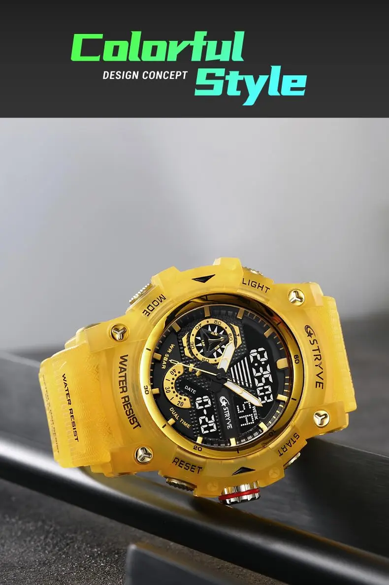 Gosasa Men's Multi-Function Military Sports Watch 50mm (1.96") | Dual Time Analog-Digital LED - view 3