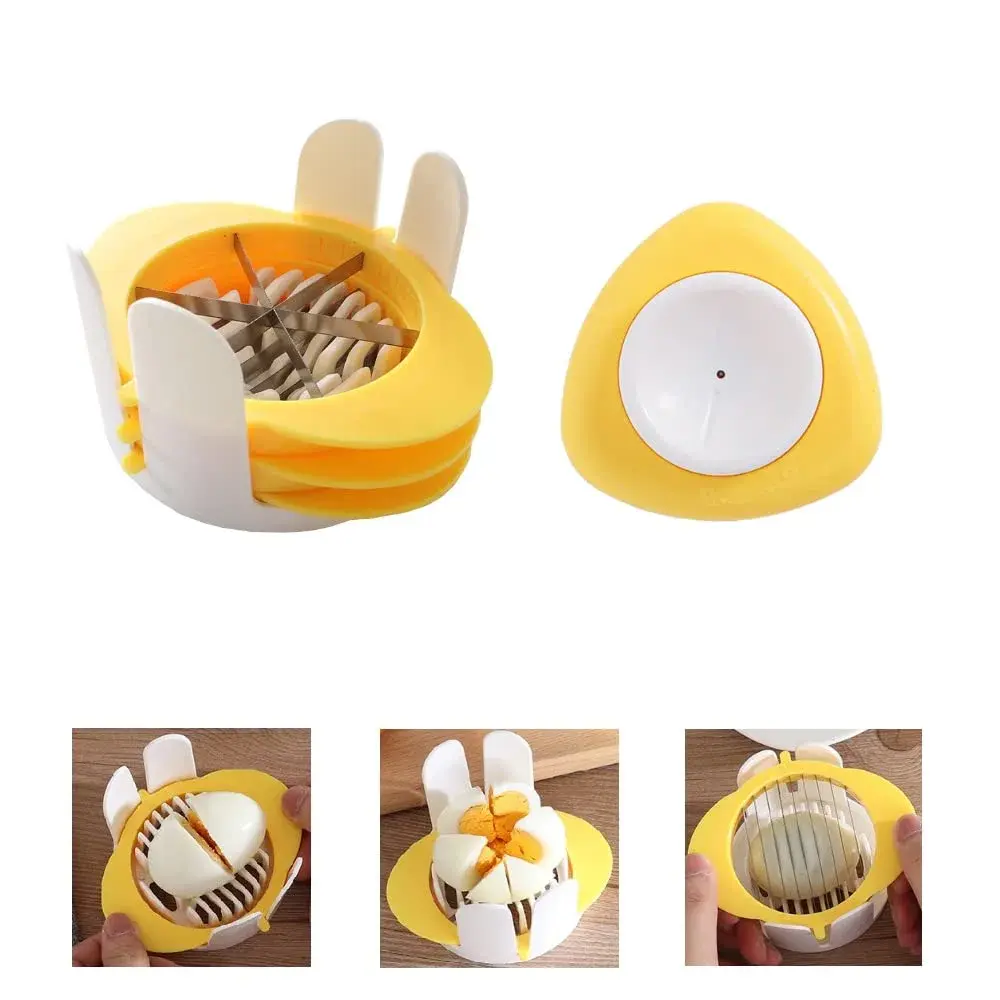 Jawbush 3-in-1 Egg Slicer with Egg Piercer Set | Stainless Steel Blades & 9-Slice Disc - main product image