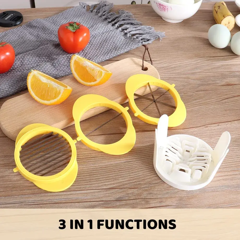Jawbush 3-in-1 Egg Slicer with Egg Piercer Set | Stainless Steel Blades & 9-Slice Disc - view 5