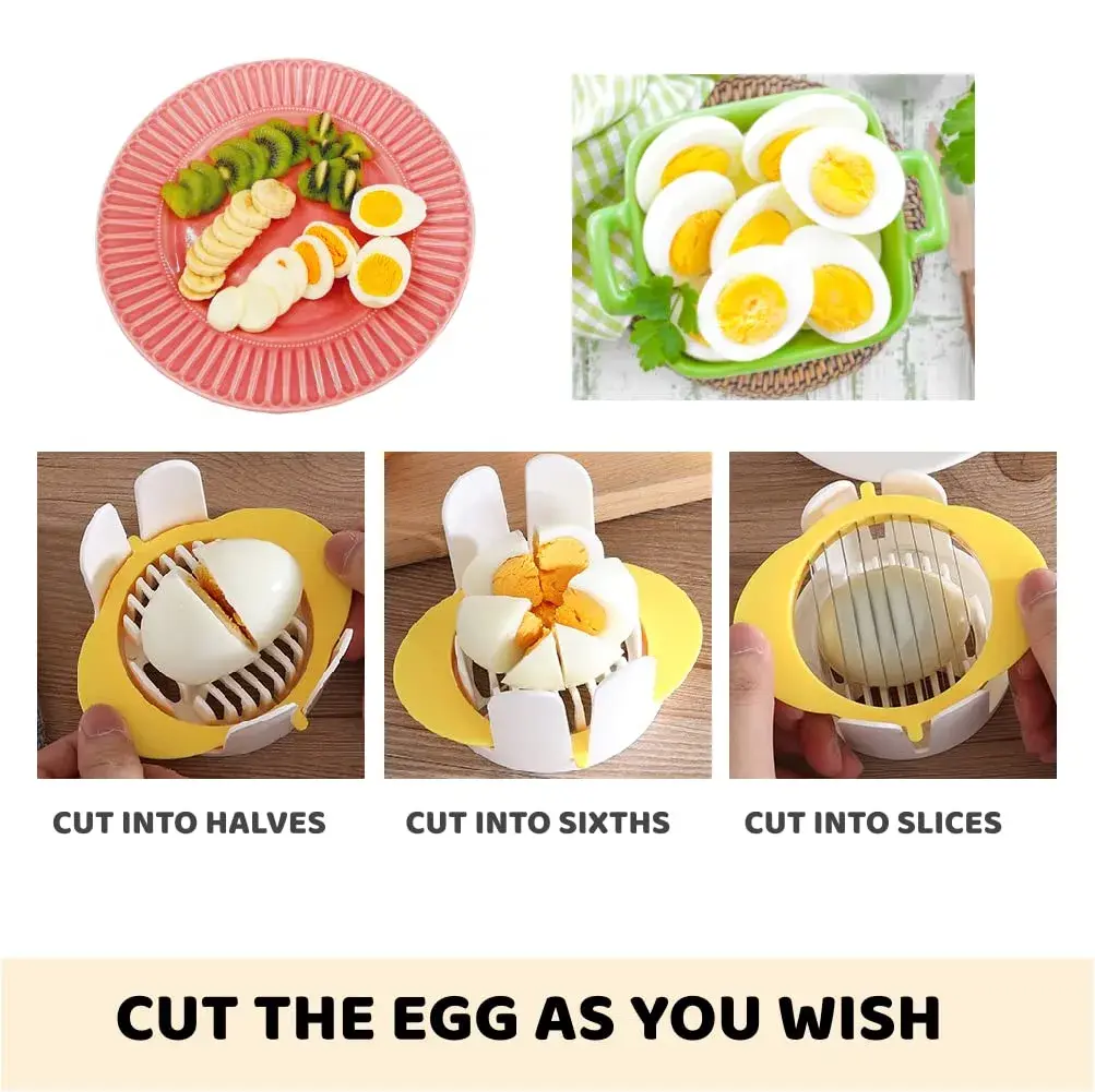 Jawbush 3-in-1 Egg Slicer with Egg Piercer Set | Stainless Steel Blades & 9-Slice Disc - view 2