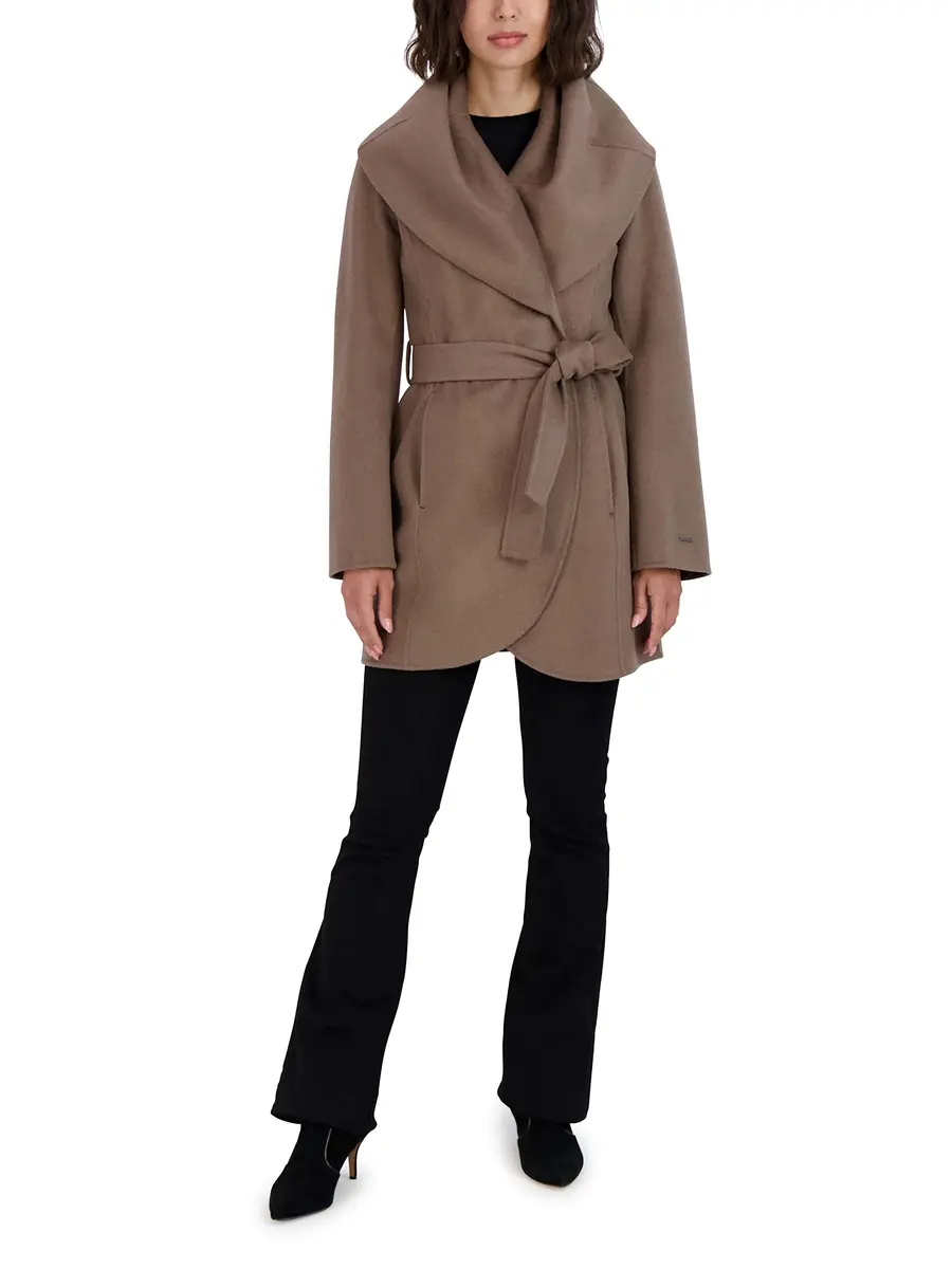 TAHARI Women's Marilyn Wool Blend Peacoat Large | Feminine, Lightweight & Versatile - view 5