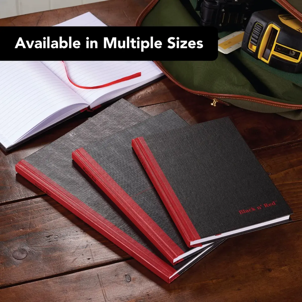Black n' Red Notebooks Business Journals 2 Pack 8-1/4" x 5-7/8" | Premium Ruled Hardcover (70-120 chars) - view 6