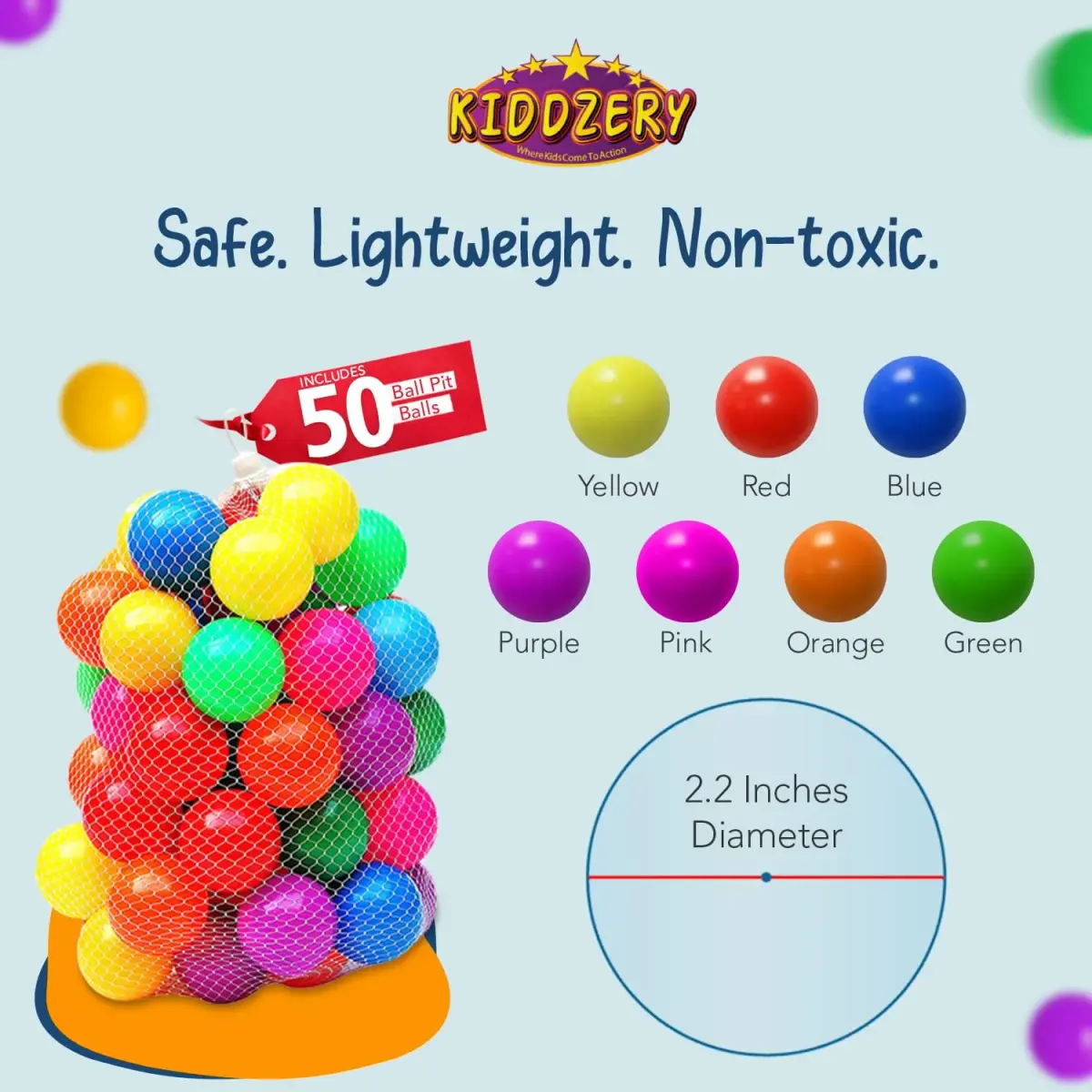 Kiddey Pop Up Ball Pit Play Tent with 50 Balls | 142cm x 127cm x 76cm | Safe Indoor Outdoor Fun - view 5