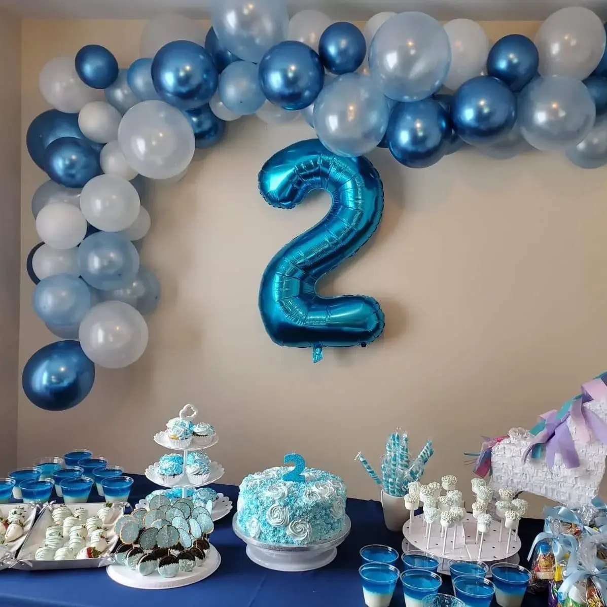 Lingqiang Blue Number 2 Foil Balloon 40 Inch | Reusable Mylar Party Decoration - view 3