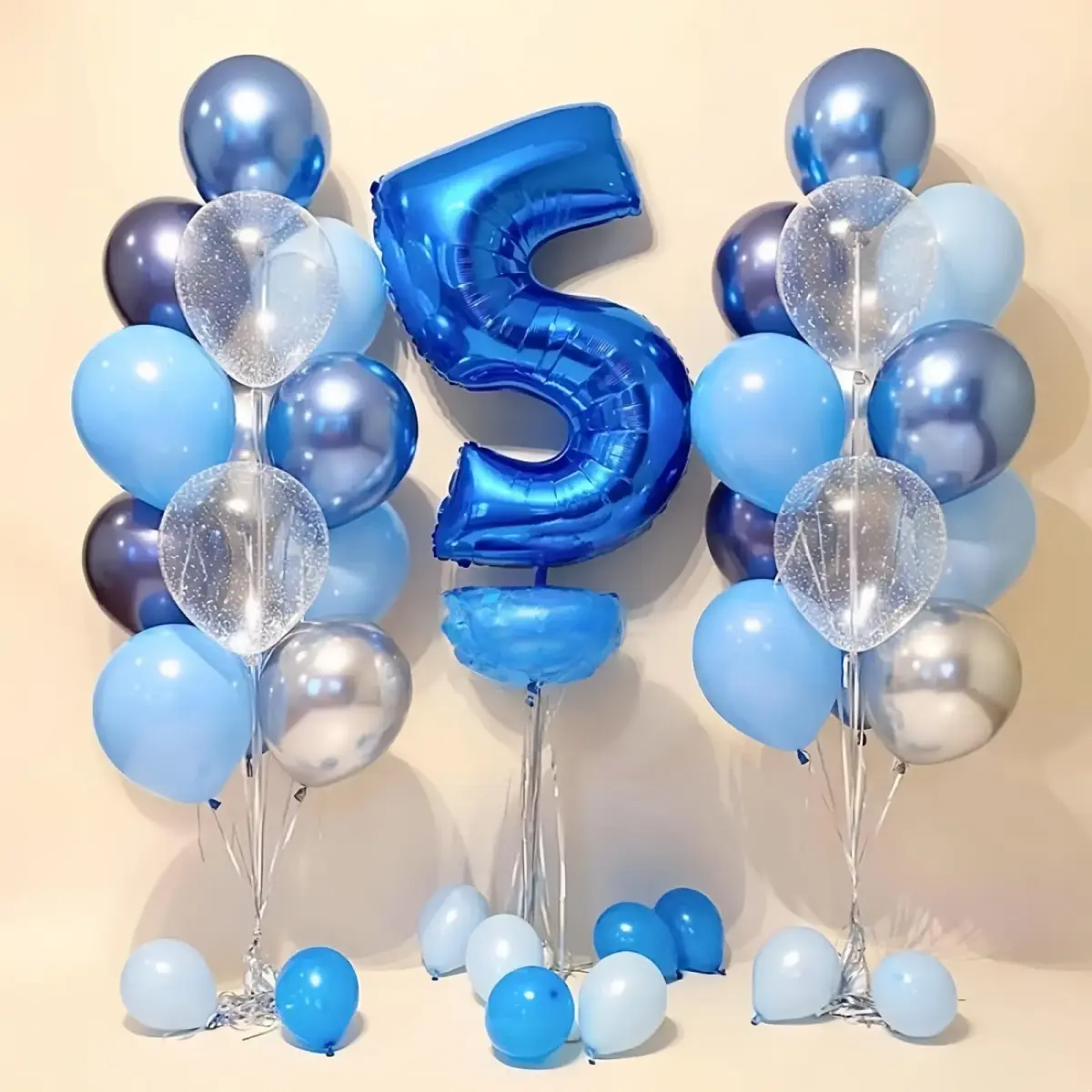 Lingqiang Blue Number 1 Balloon 40 inch | Giant Self-Inflating Foil Balloon for Parties - view 6