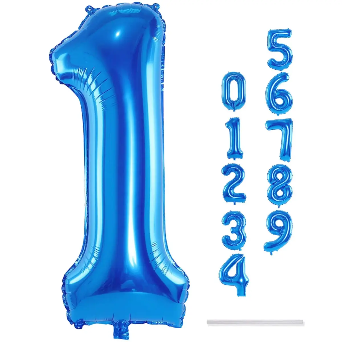 Lingqiang Blue Number 1 Balloon 40 inch | Giant Self-Inflating Foil Balloon for Parties - view 9