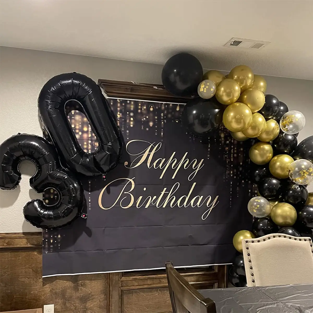 Lingqiang Black Number 3 Balloon 40 inch | Reusable Foil Party Decoration - view 6