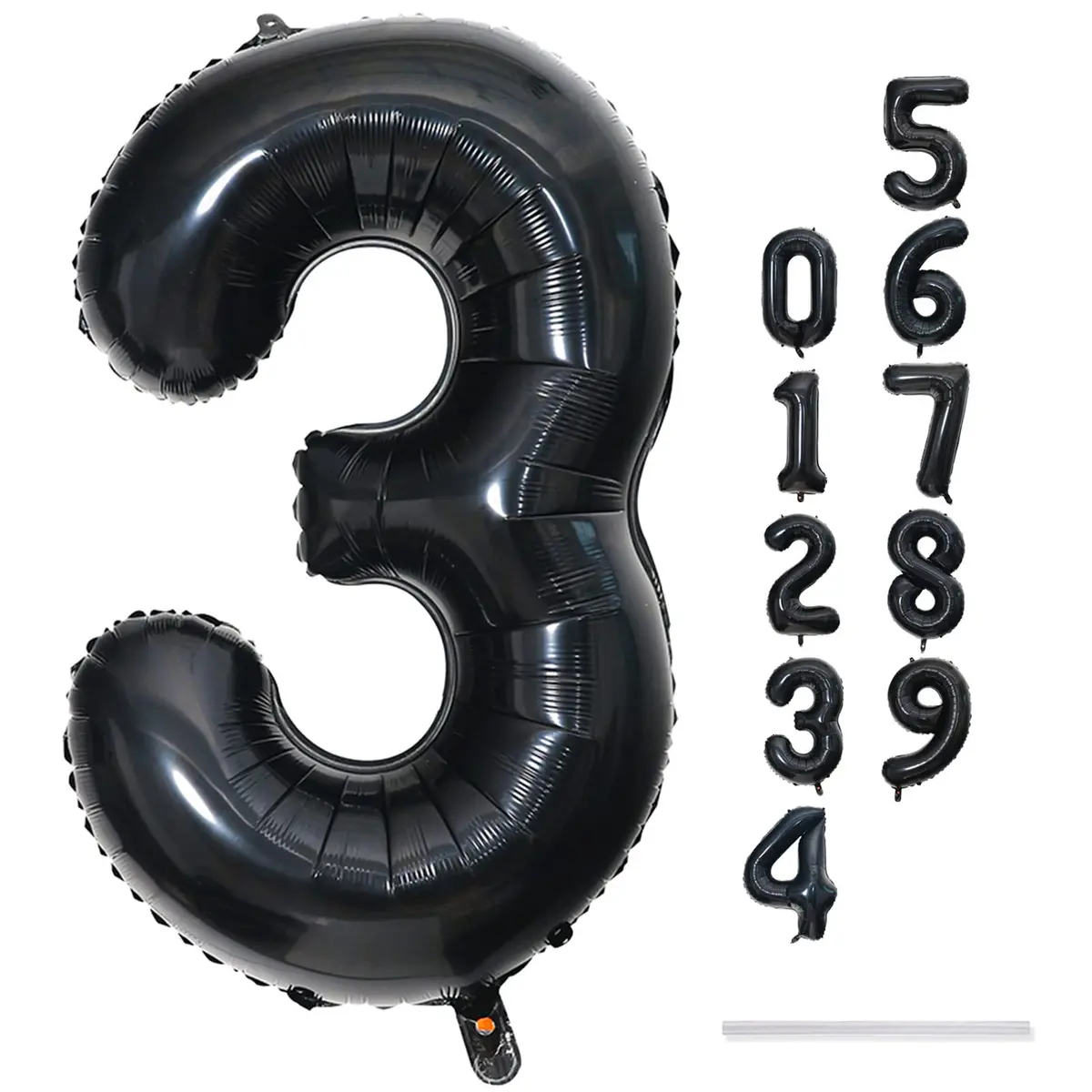 Lingqiang Black Number 3 Balloon 40 inch | Reusable Foil Party Decoration - view 9