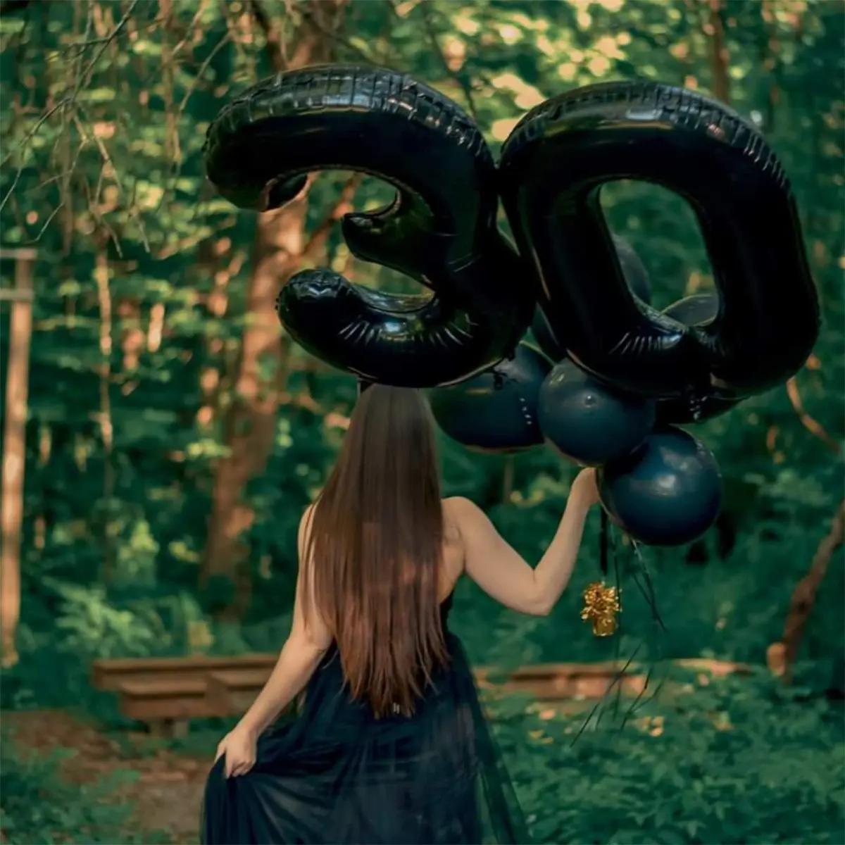 Lingqiang Black Number 3 Balloon 40 inch | Reusable Foil Party Decoration - view 3