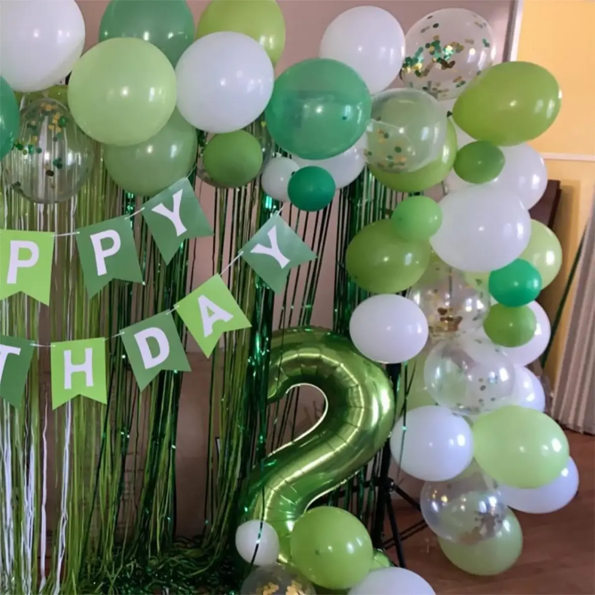 Lingqiang 40 Inch Giant Green Number 2 Foil Balloon | Reusable Helium Mylar Digit for Parties - view 3