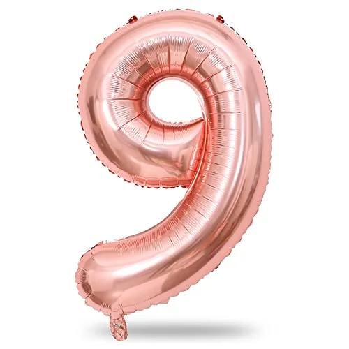 Lingqiang Rose Gold Number 8 Balloon | Giant 40 Inch Foil Helium Balloon for 8th 18th 80th Birthday Party Decorations - main product image