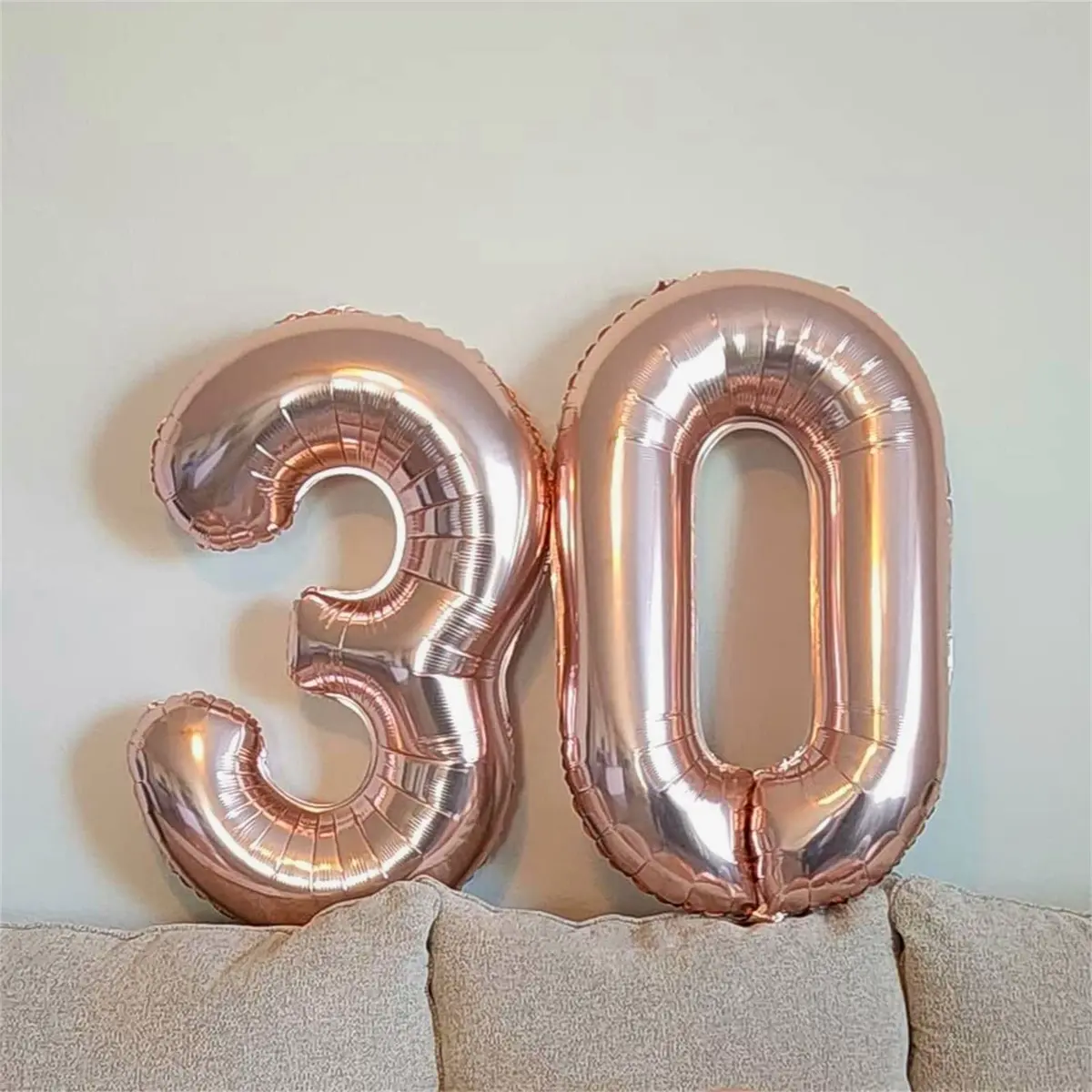 Lingqiang Rose Gold Number 3 Balloon | 40 Inch Large Foil Helium Balloon for Girls & Women Birthday Party Decorations - view 6