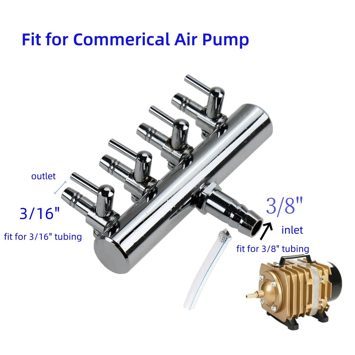 AQUANEAT Aquarium Control Valve, Fish Tank Air Valve, 4-Way Splitter | Adjustable Air Flow for Aquarium Pumps - view 2