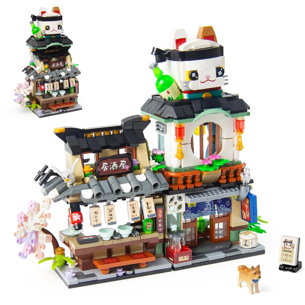 OundarM Japan Street View Izakaya Shop Building Set 789 Pieces | Foldable Architecture Model - main product image