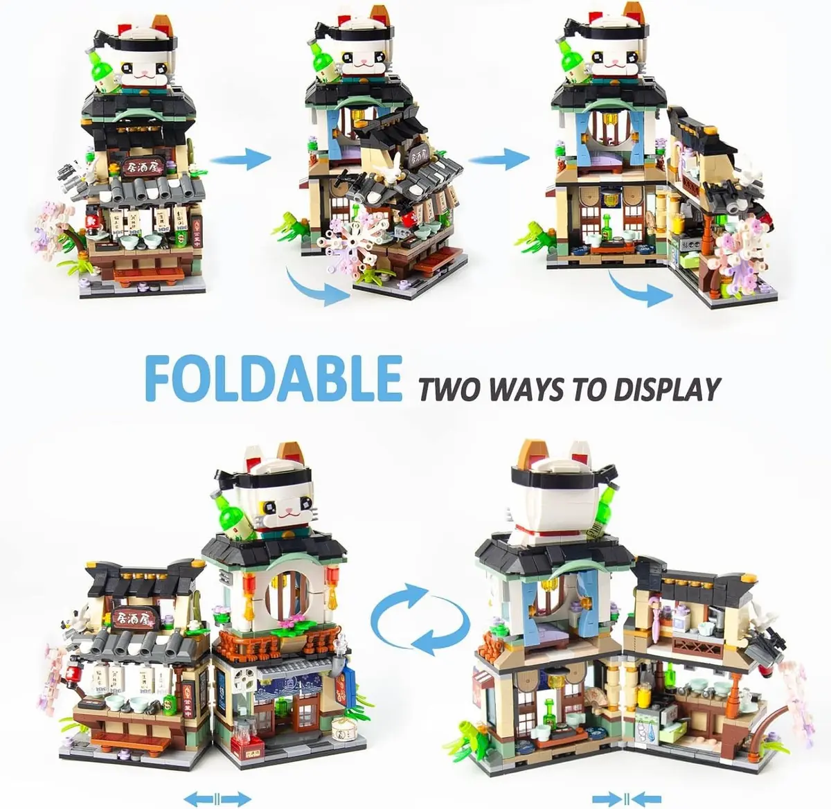 OundarM Japan Street View Izakaya Shop Building Set 789 Pieces | Foldable Architecture Model - view 2