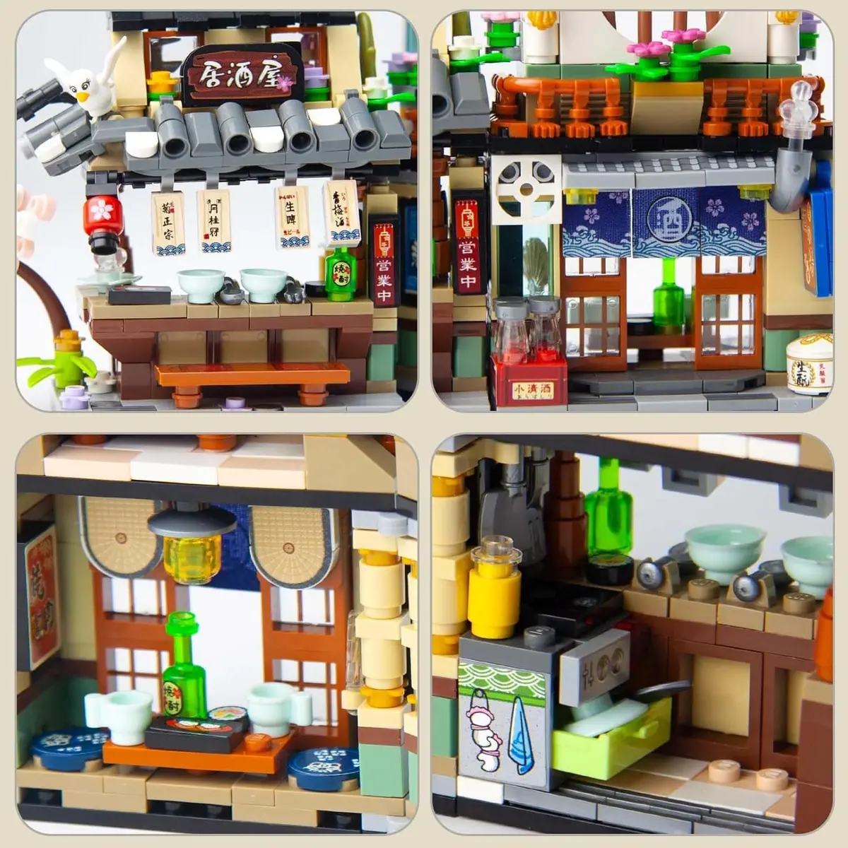 OundarM Japan Street View Izakaya Shop Building Set 789 Pieces | Foldable Architecture Model - view 3
