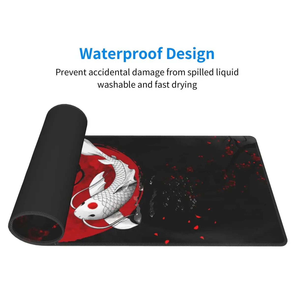 Gianlaima Japanese Koi Mouse Pad XL Extended Desk Mat | Large 80x30cm, Waterproof, Non-Slip Rubber Base - view 6