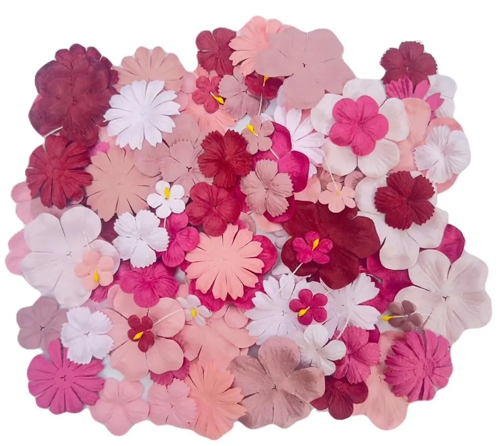 RATREE 888 Mulberry Paper Flowers 100 PCS | Handmade Wedding Embellishments - view 5