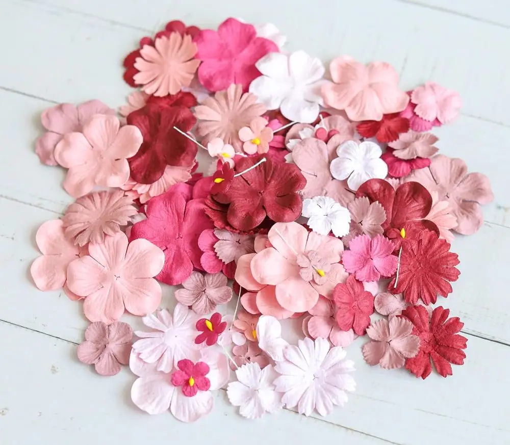 RATREE 888 Mulberry Paper Flowers 100 PCS | Handmade Wedding Embellishments - view 3