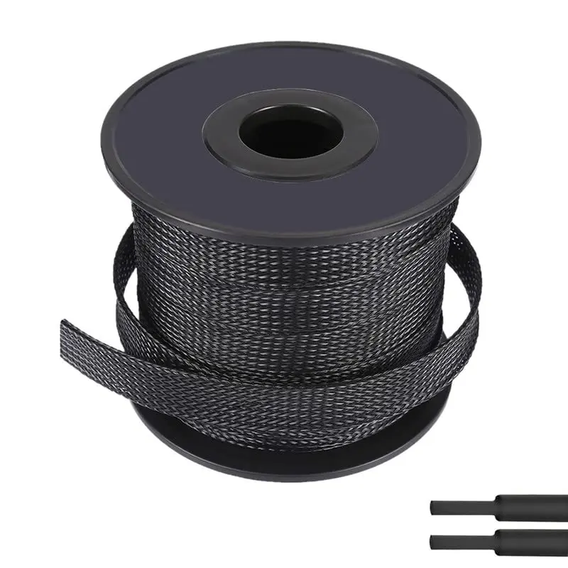 Gandenyan PET Expandable Braided Wire Loom 100ft-1/4Inch | Mesh Cable Management for Home & Office - view 2
