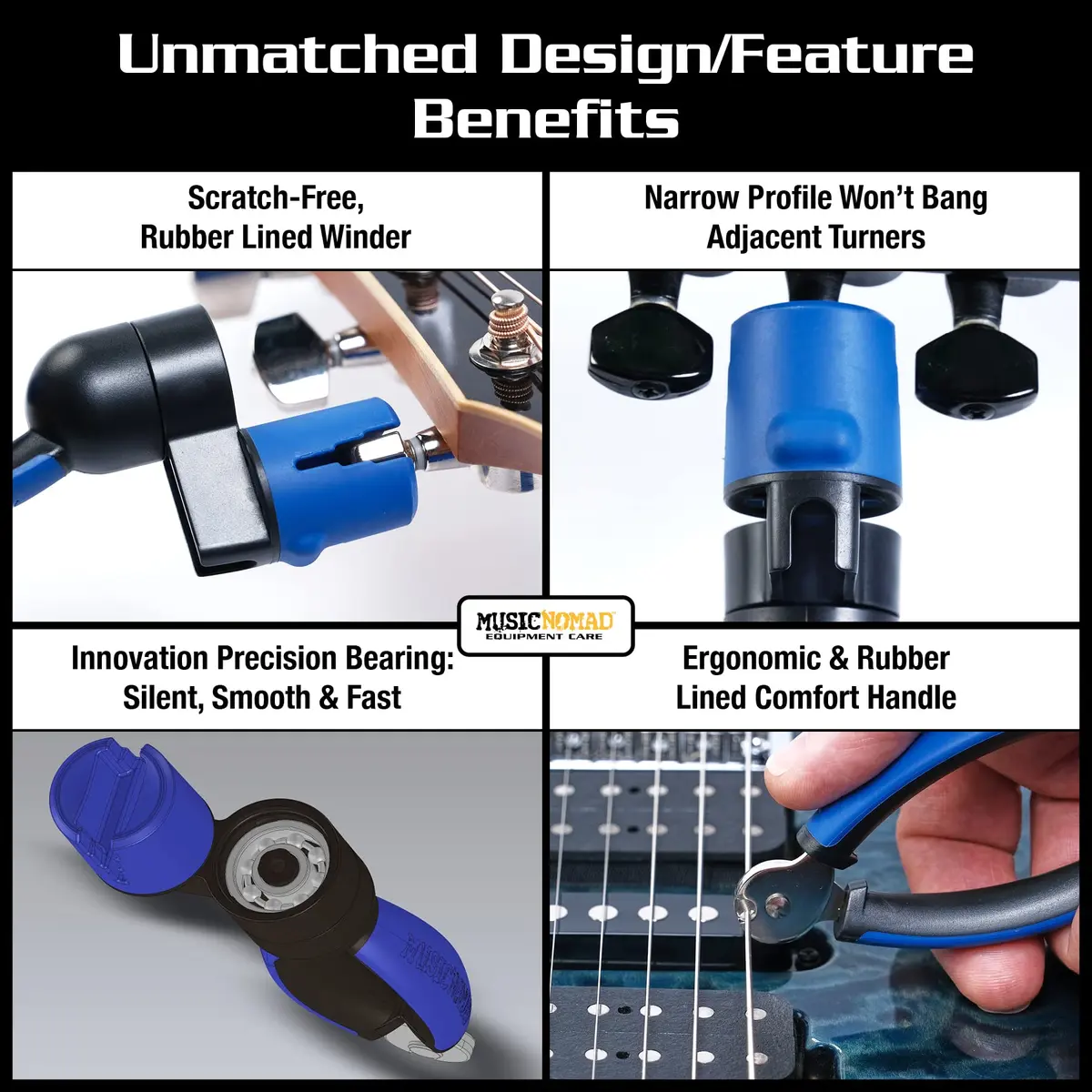 MusicNomad Grip ONE Guitar String Winder, Cutter & Pin Puller (MN223) | All-in-One Tool for Guitars, Basses, Ukuleles - view 2