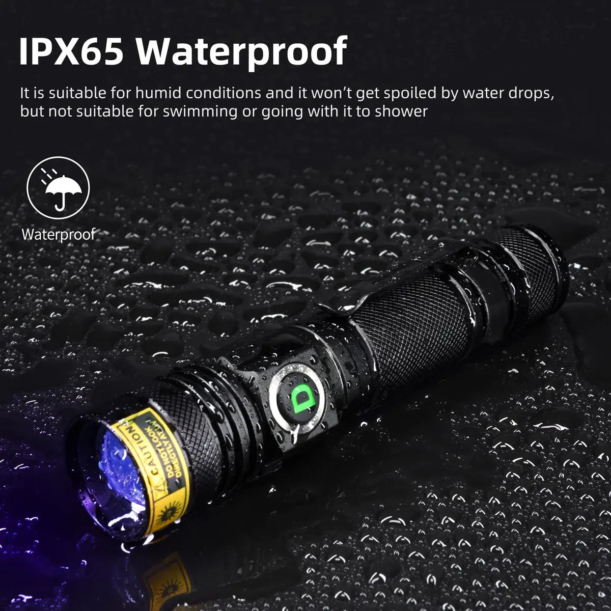 DARKDAWN UV 365nm Light Flashlight | USB Rechargeable Blacklight for Detection & Verification - view 7