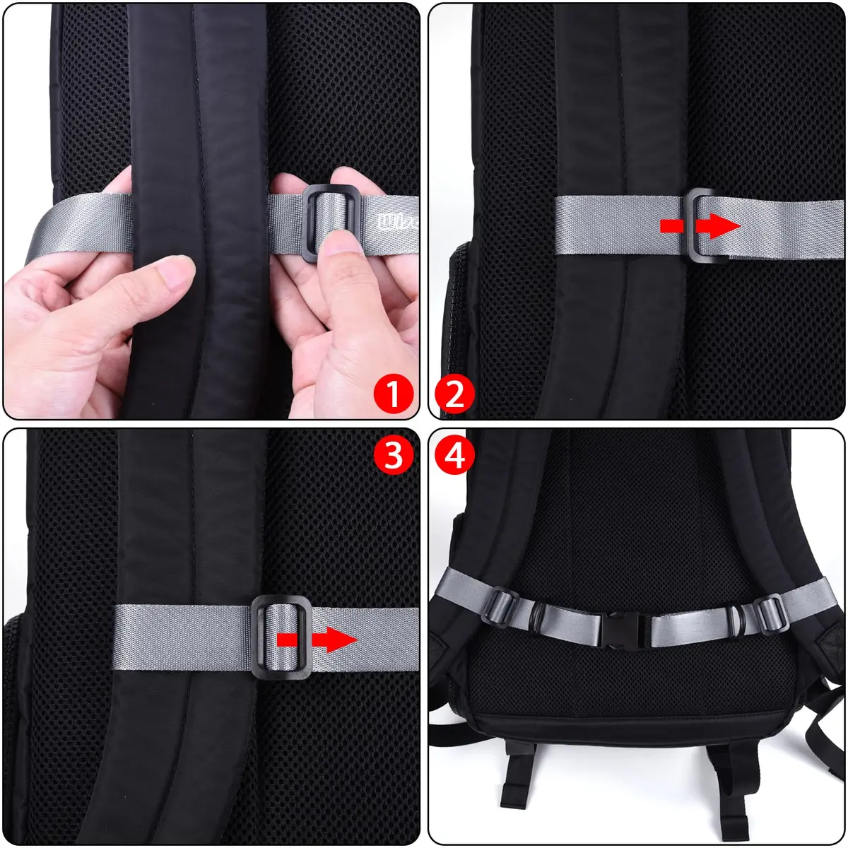 Wisdompro Heavy Duty Backpack Chest Strap, Gray | Adjustable Webbing for Outdoor Activities - view 5