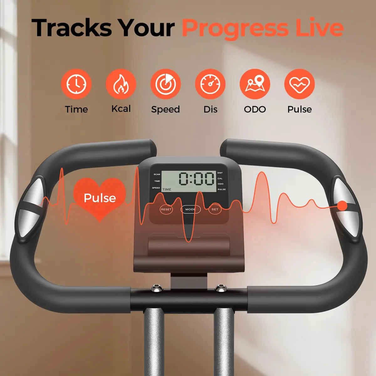 YOSUDA Exercise Bike 2-in-1 Folding Magnetic X-Bike | 8 Resistance Levels for Home Gym - view 7