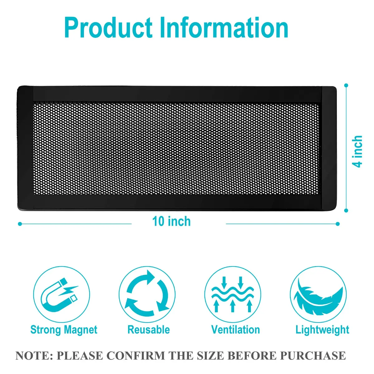 Semola Magnetic Floor Register Vent Covers, 4 x 10 Inch | Strong Magnet Mesh for Wall, Ceiling, Floor - view 2