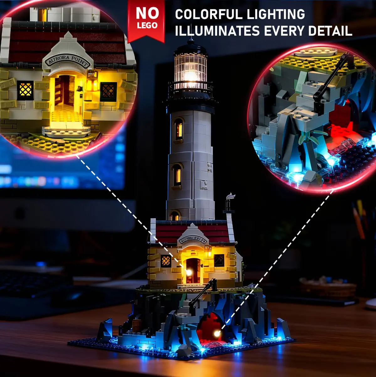 BRIKSMAX Light Kit for LEGO Ideas Motorized Lighthouse 21335 | Educational STEM Toy for Kids 6-12 - view 3