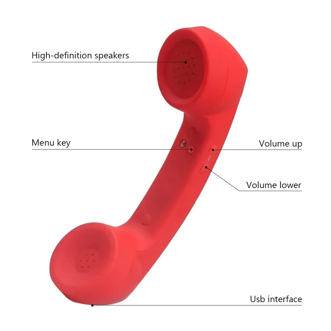 LIONSOUL Retro Bluetooth Handset E88C9D | 12 Hours Talk Time - view 4