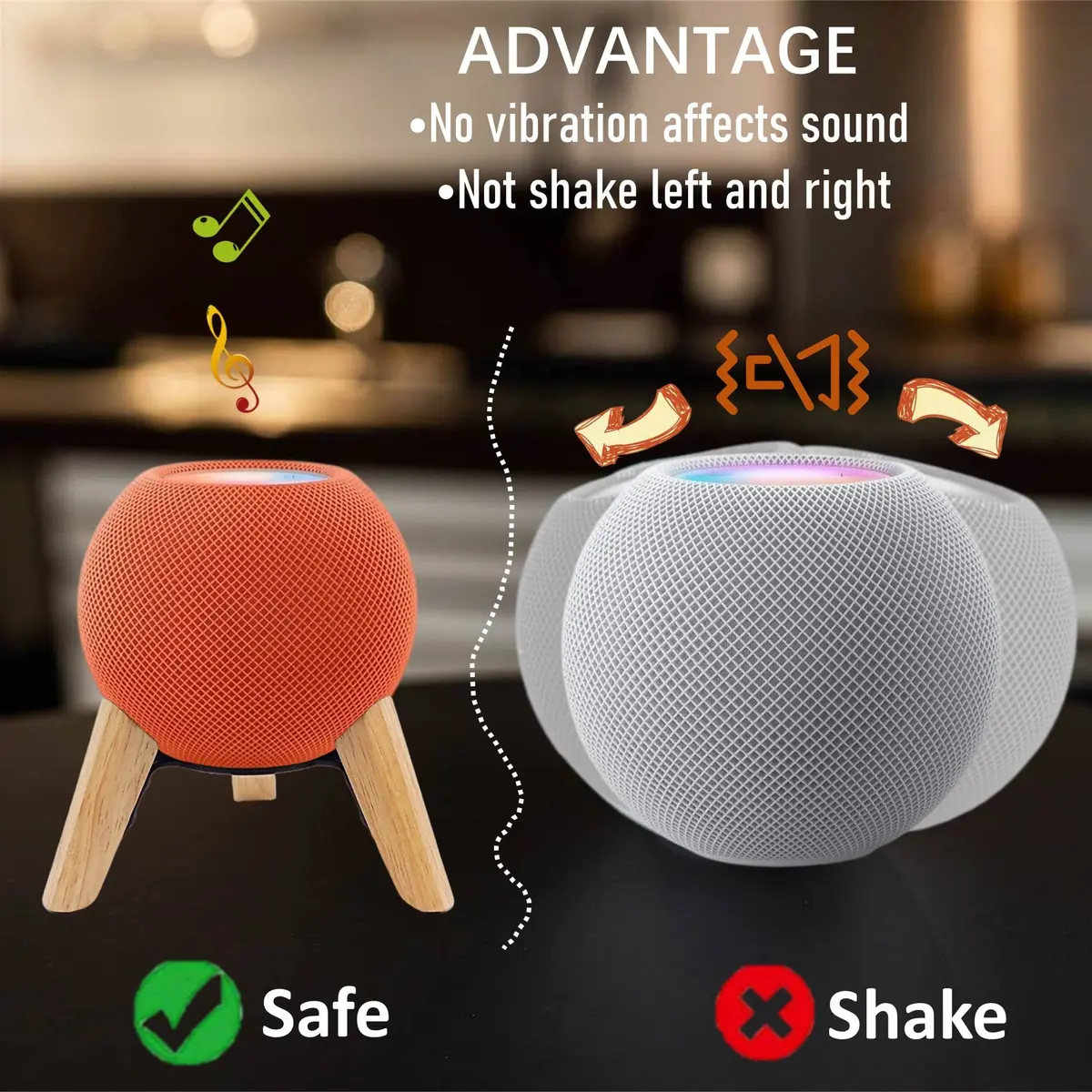Counlisha Real Wood Stand for Homepod mini | Stylish Desktop Bracket in White Oak - view 5