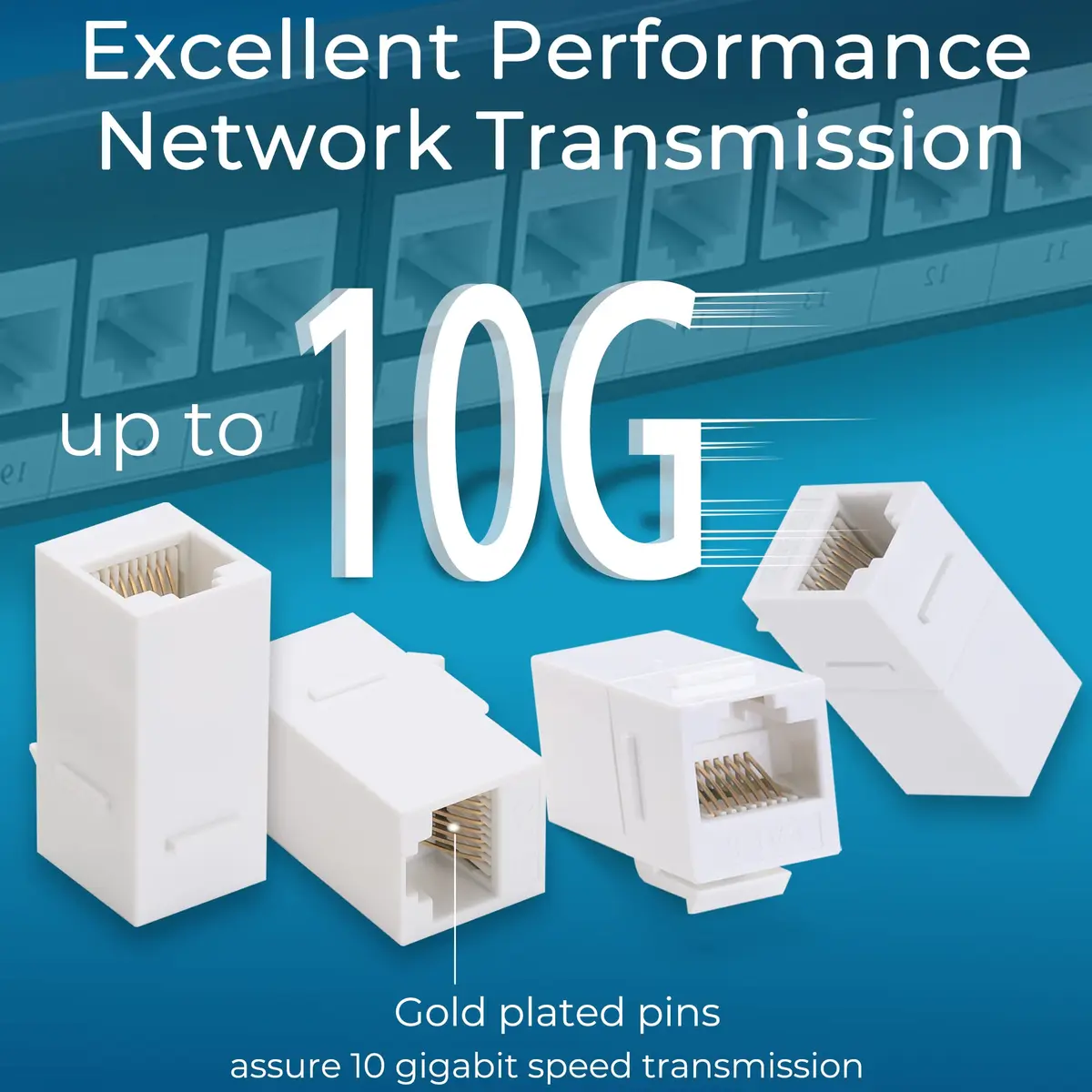 Rapink 24-Port Cat6 Patch Panel with 10Gbps Keystone Couplers | Toolless Termination for Cat6, Cat5e, Cat5 Cabling - view 4