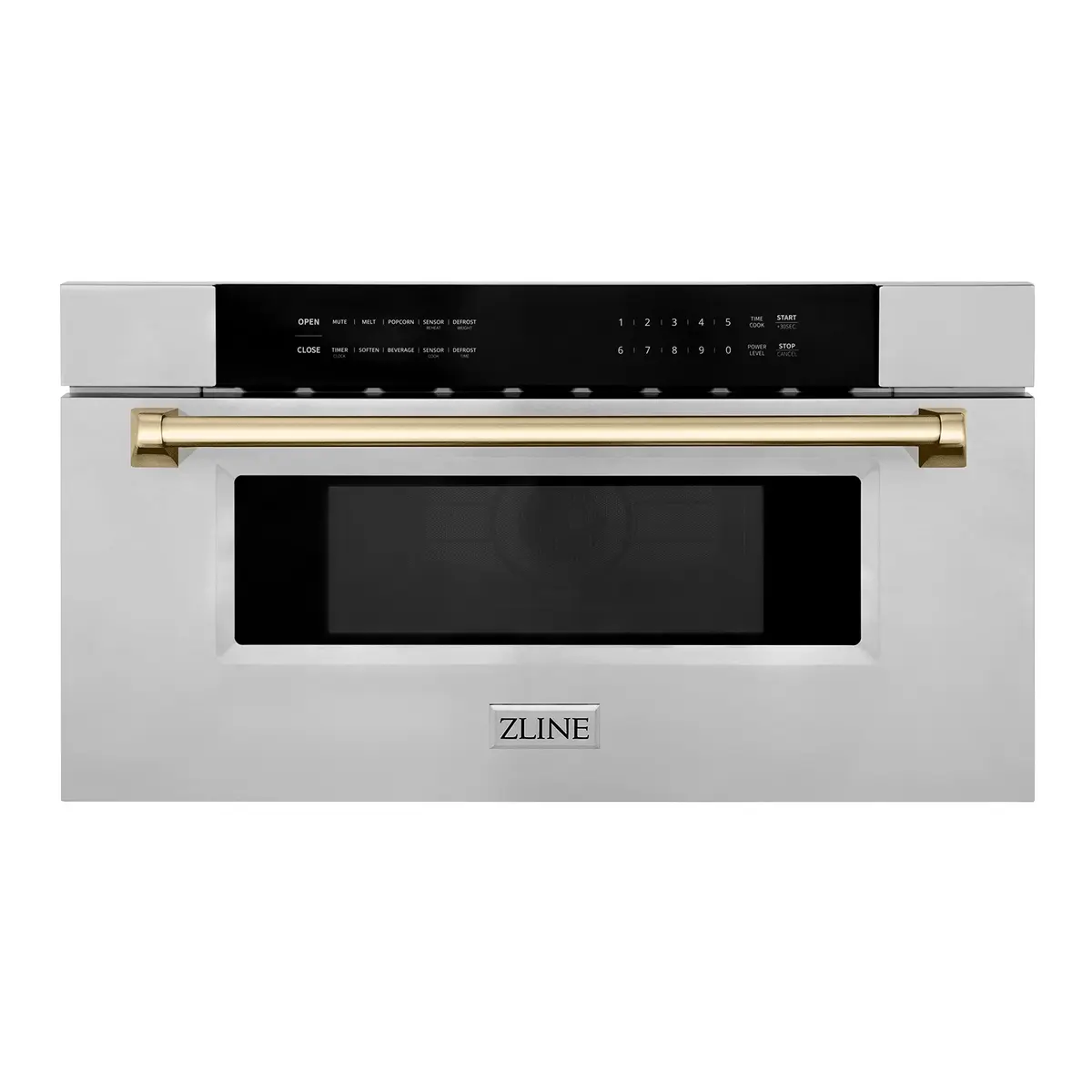 ZLINE Autograph Edition 30" 1.2 cu. ft. Built-In Microwave Drawer in Stainless Steel with Gold Accents | Space-Saving, Elegant Design - main product image
