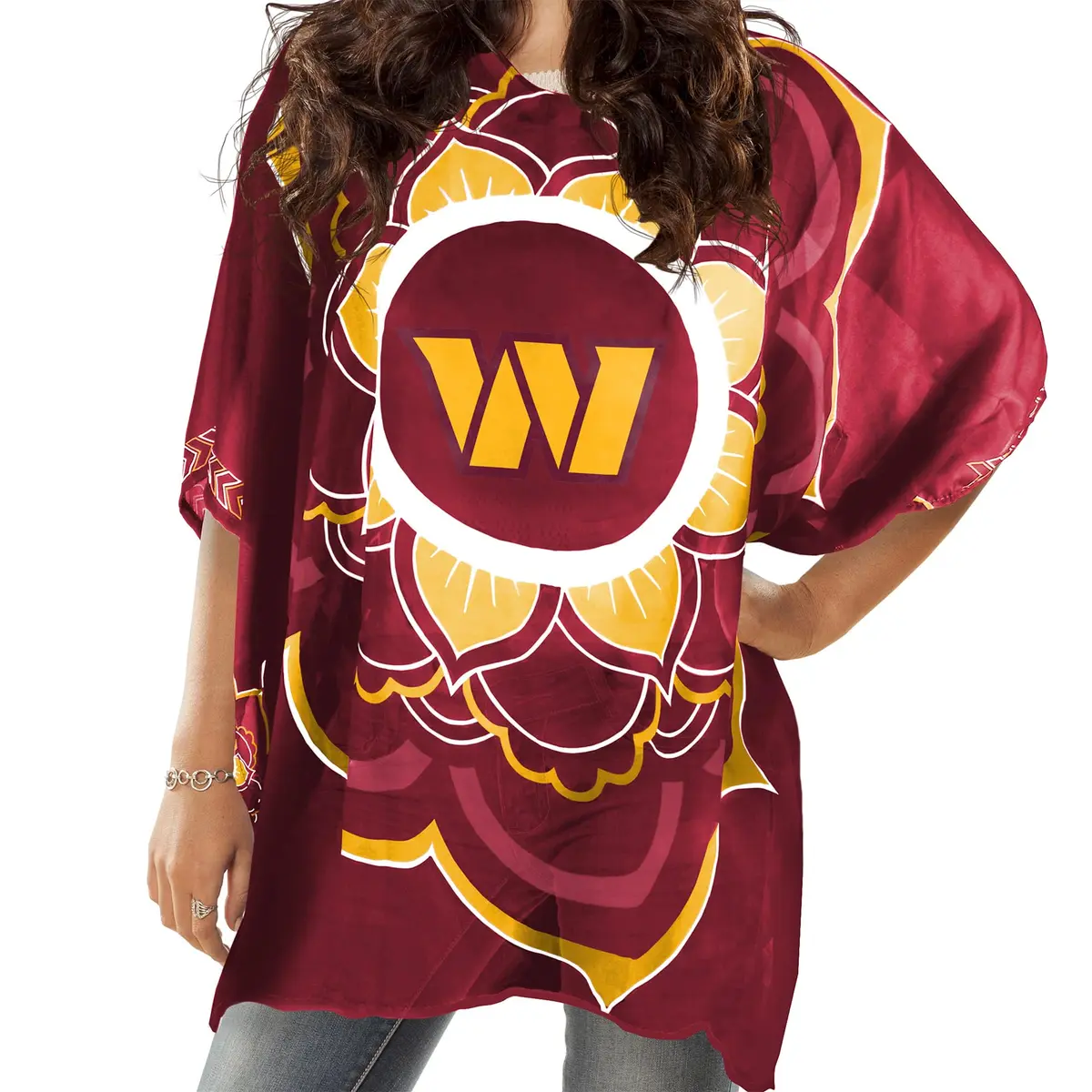 Littlearth NFL Washington Commanders Caftan Flower | Versatile Team Spirit Wear - main product image