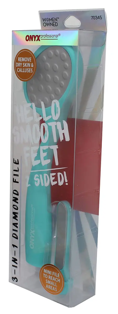 Onyx Professional 3-in-1 Diamond Foot Scrubber Teal | Exfoliates Calluses & Dry Skin - view 5