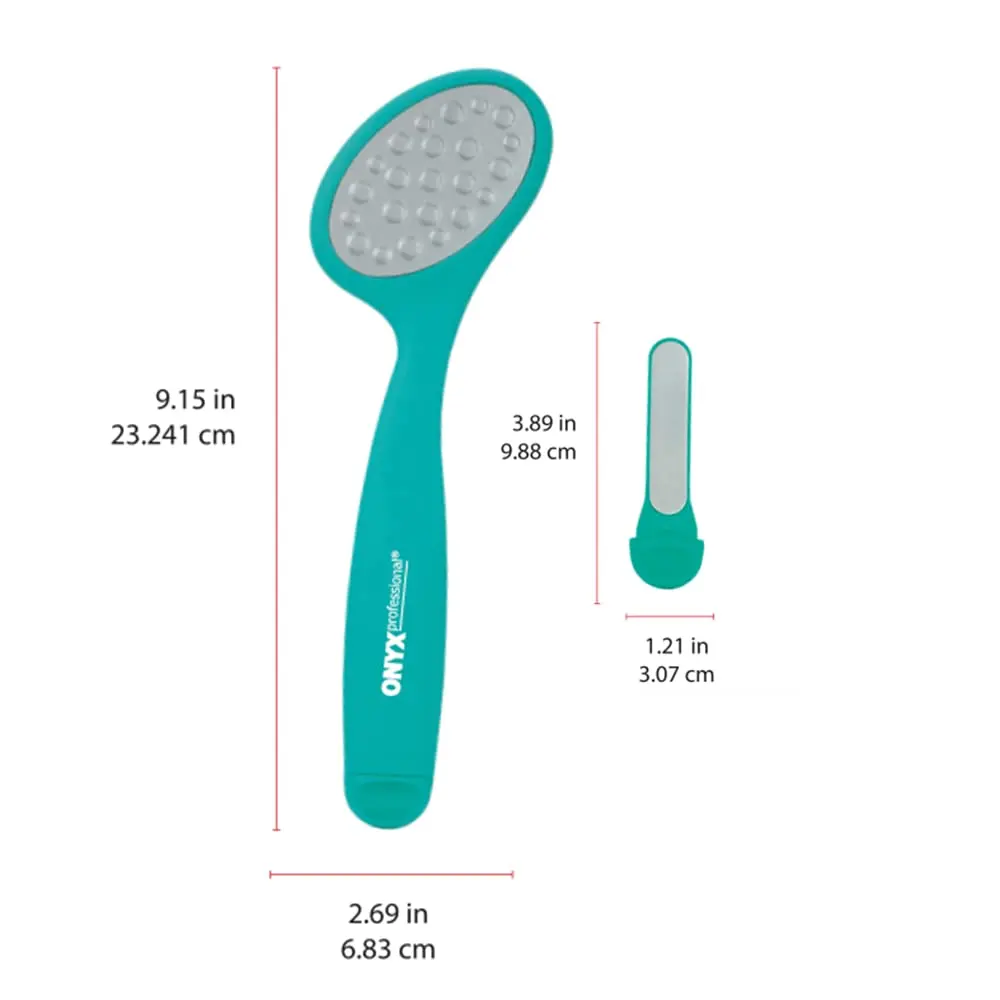 Onyx Professional 3-in-1 Diamond Foot Scrubber Teal | Exfoliates Calluses & Dry Skin - view 3